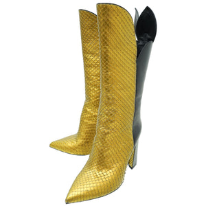 Louis Vuitton Bicolor Python Pokerface Boot 36