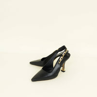 Louis Vuitton Black Sparkle Slingback Pumps 36