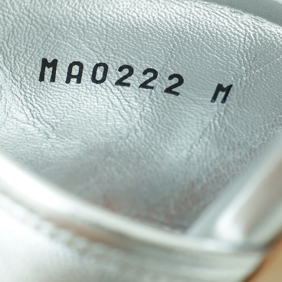Louis Vuitton Metallic Silver Magnetic Mules 37.5