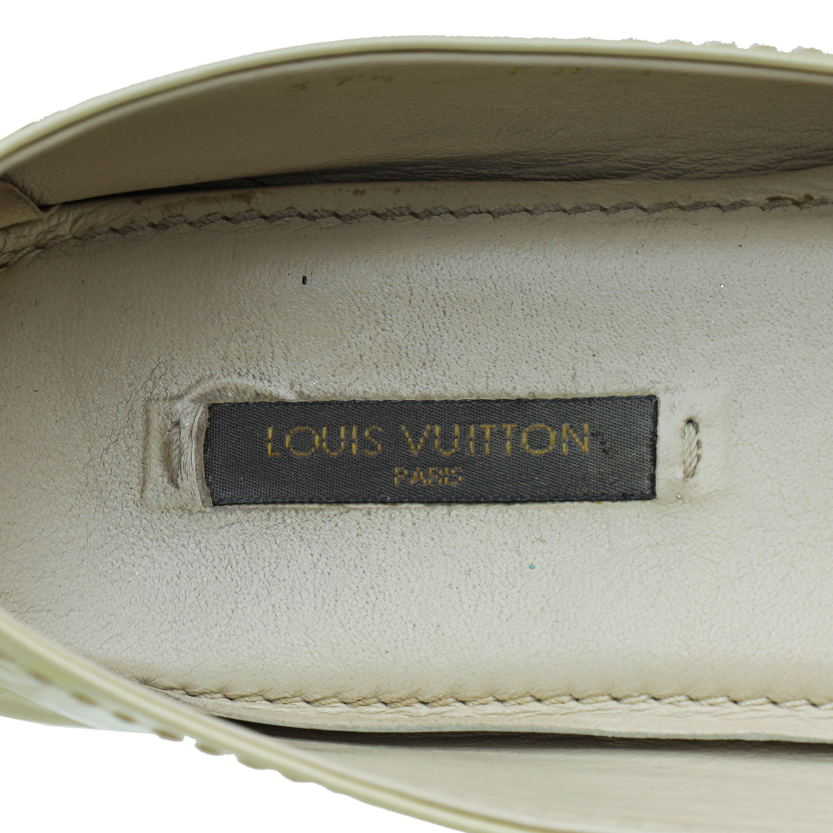 Louis Vuitton Brown Leather LV Buckle Ballet Flats Size 37.5 For