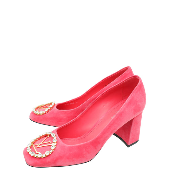 Louis Vuitton Pink Suede Madeleine Pump 37.5