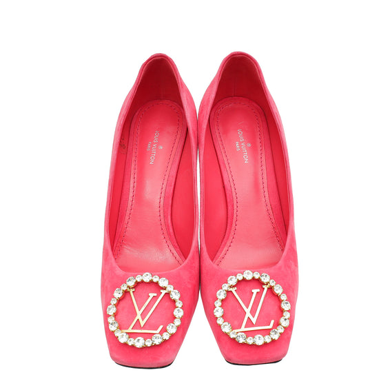 Louis Vuitton Pink Suede Madeleine Pump 37.5