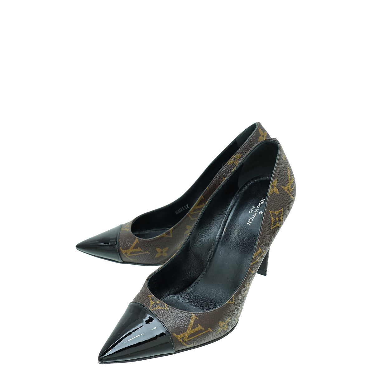 Louis Vuitton Monogram Black Cherie Pump 37.5 â THE CLOSET