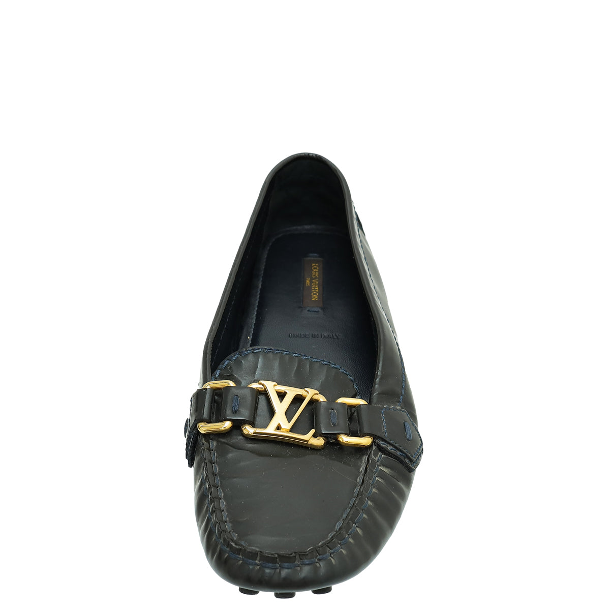 Louis Vuitton Navy Blue Vernis Oxford Loafer 37.5-Louis Vuitton-THE CLOSET