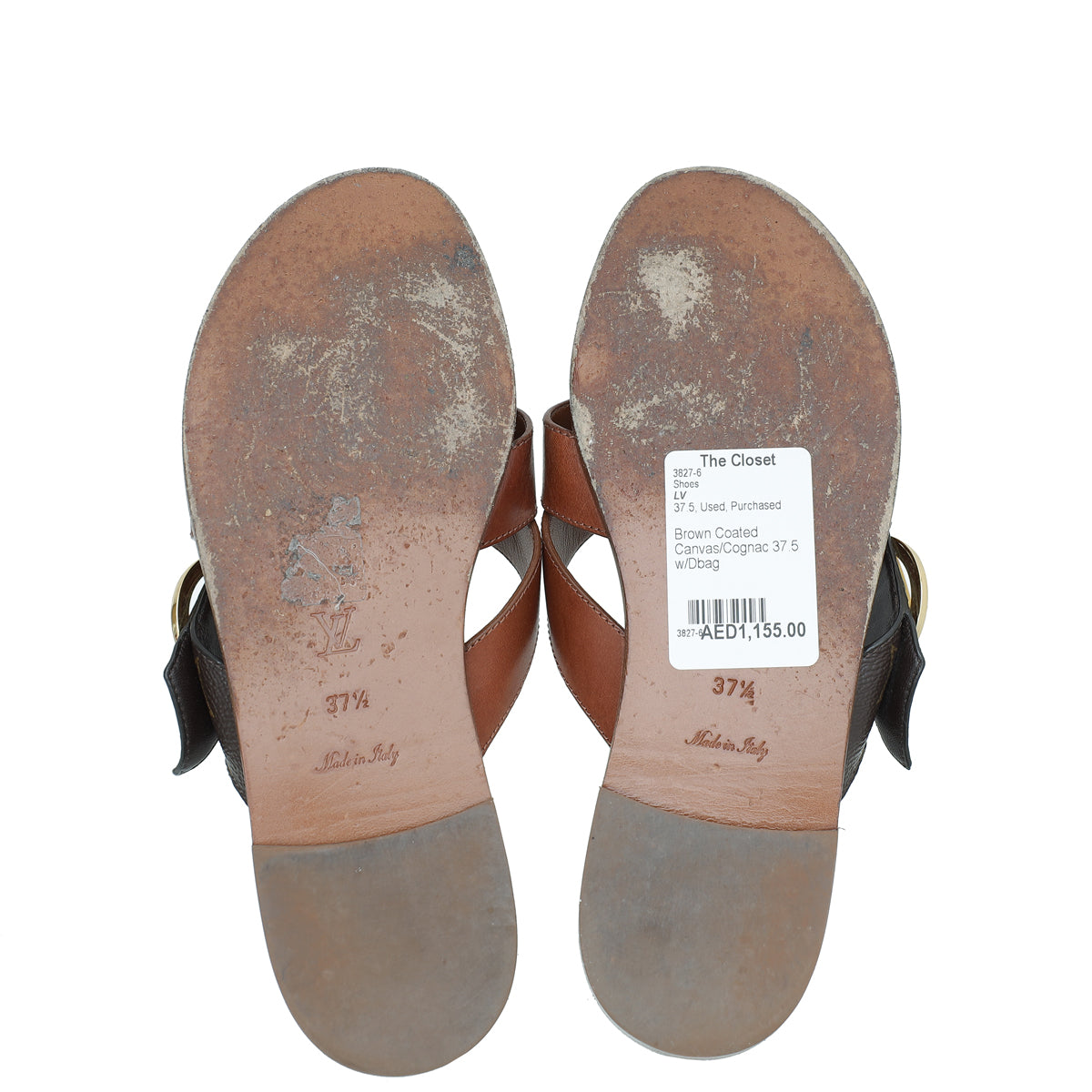 Louis Vuitton Bicolor Monogram Flat Sandals 37.5 – The Closet