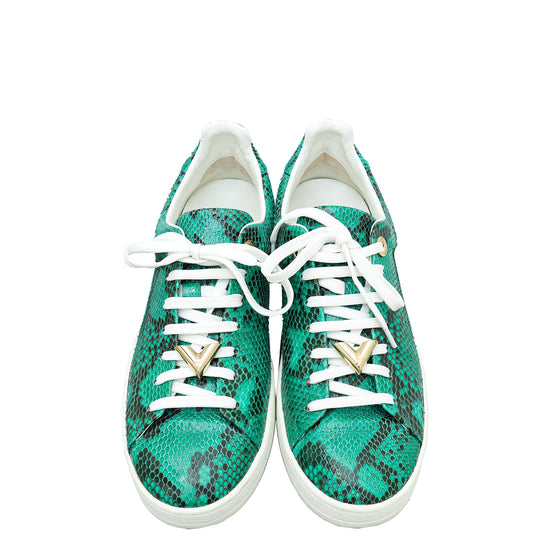 Louis Vuitton "Dubai Exclusive" Bicolor Python Frontrow Sneakers 37.5