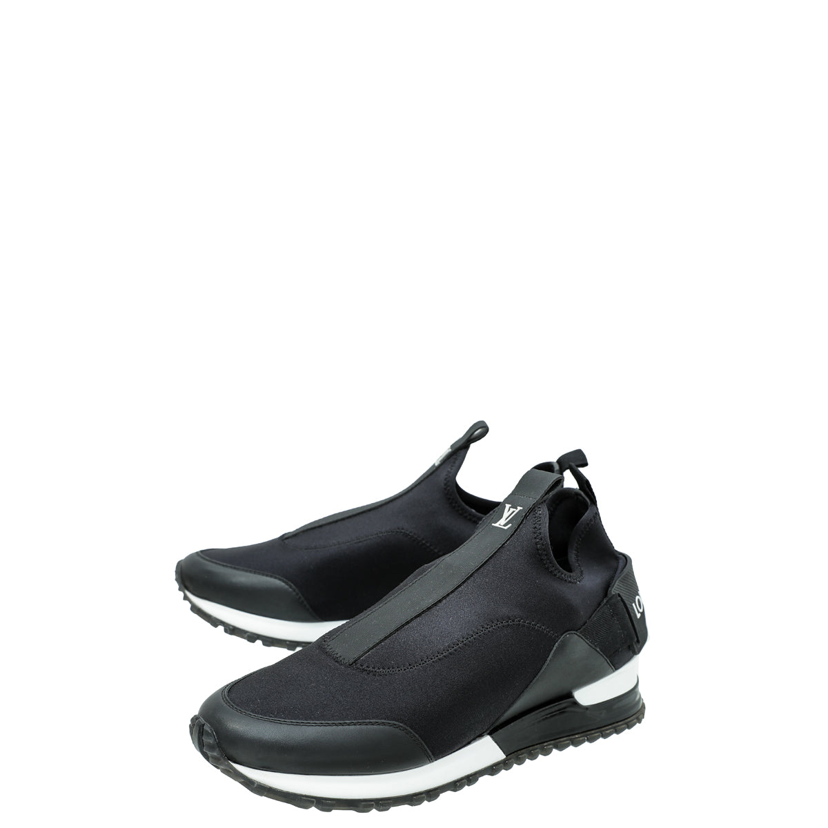 Louis Vuitton Black Neoprene Slip On Run Away Sneakers 37-Louis Vuitton-THE CLOSET