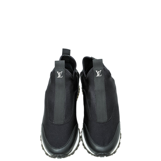 Louis Vuitton Black Neoprene Slip On Run Away Sneakers 37