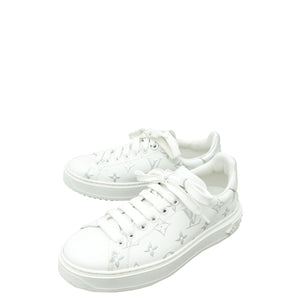 Louis Vuitton Bicolor Monogram Debossed Timeout Sneaker 37