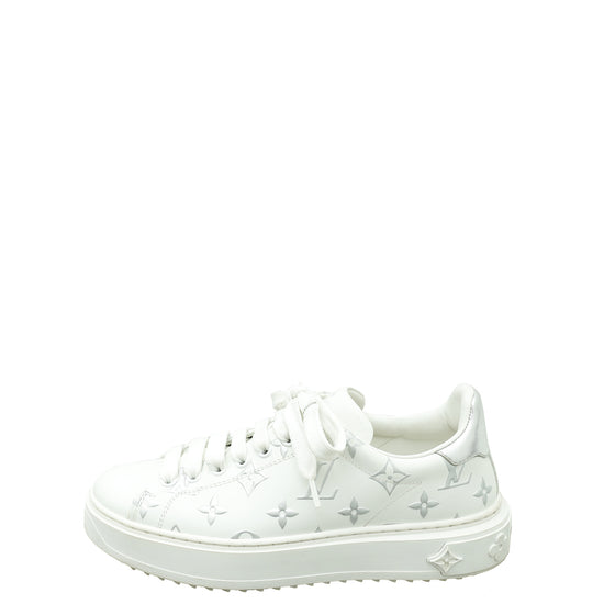 Louis Vuitton Bicolor Monogram Debossed Timeout Sneaker 37