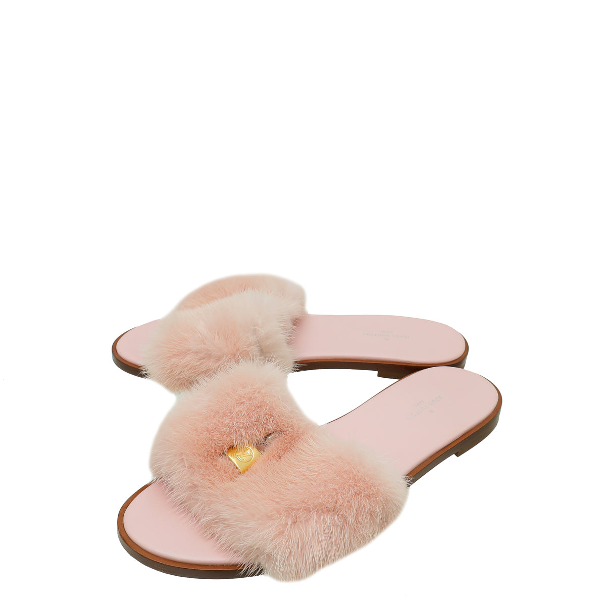 Slide Sandals Lv Mink Slides Lock It Mink Mules Louis Vuitton