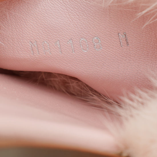 Louis Vuitton Pink Mink Fur Lock It Flat Mules 37
