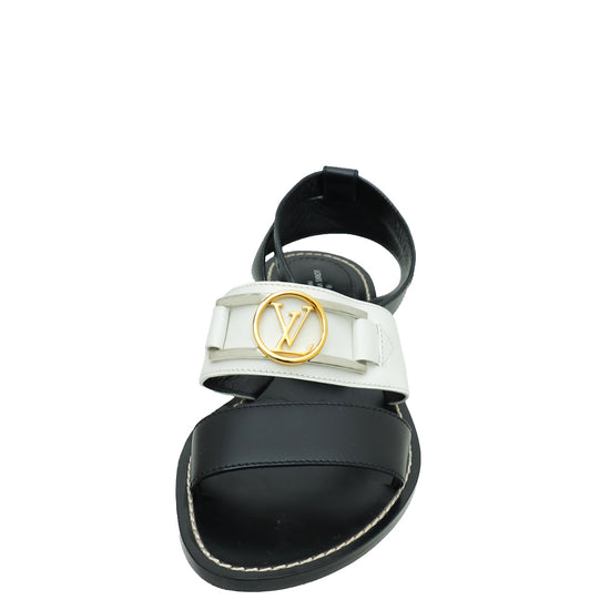 Louis Vuitton Bicolor Academy Flat Sandals 37