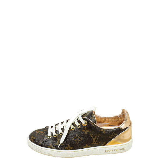 Louis Vuitton Brown Monogram Canvas and Patent Leather Frontrow Sneakers  Size 37 Louis Vuitton