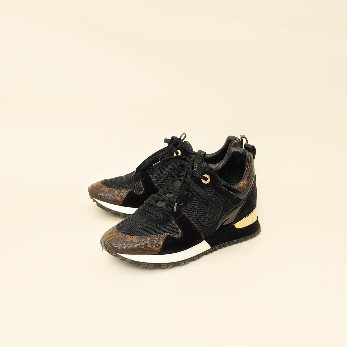 Louis Vuitton Monogram Black Run Away Sneaker 37-Louis Vuitton-THE CLOSET