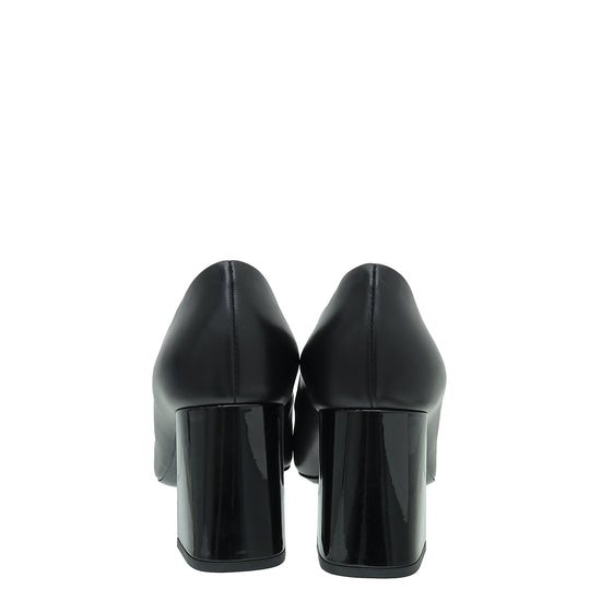 Louis Vuitton Black Patent Leather Madeleine Block Heel Pumps Size 35 Louis  Vuitton