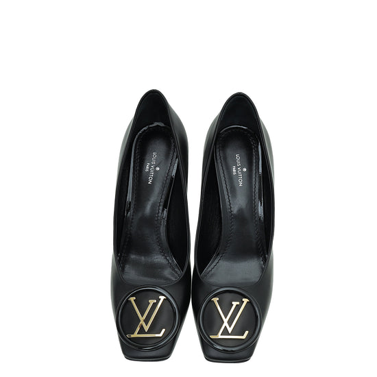 Louis Vuitton Black Patent Leather Madeleine Square Toe Pumps Size 37 Louis  Vuitton