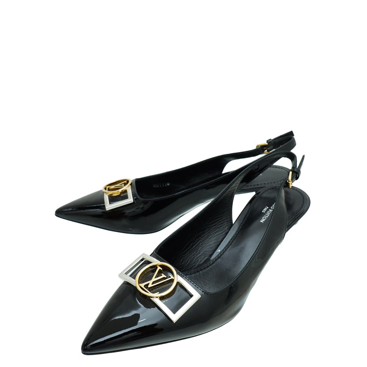 Louis Vuitton Black Vernis Insider Slingback Pump 37-Louis Vuitton-THE CLOSET
