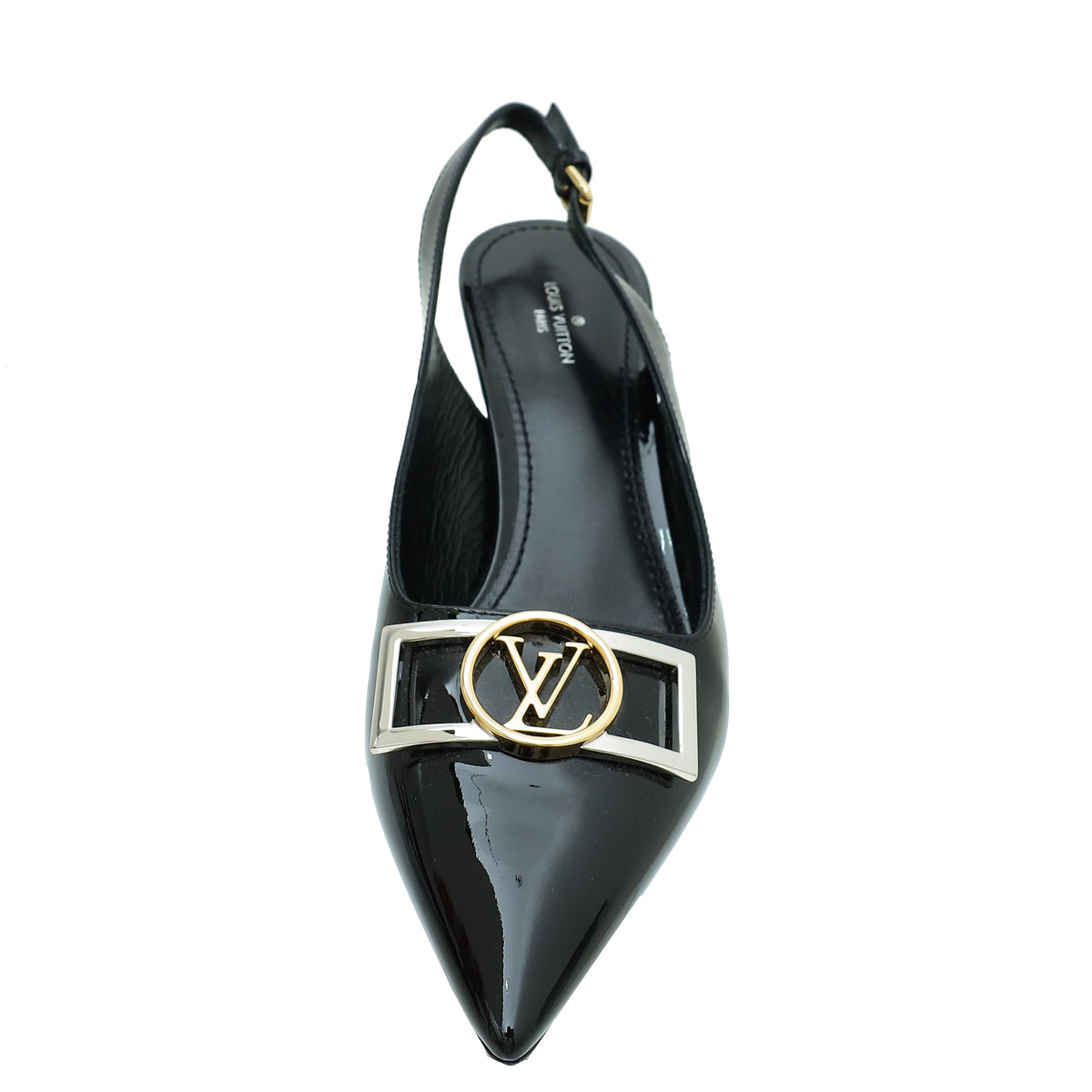 Louis Vuitton Black Vernis Insider Slingback Pump 37-Louis Vuitton-THE CLOSET