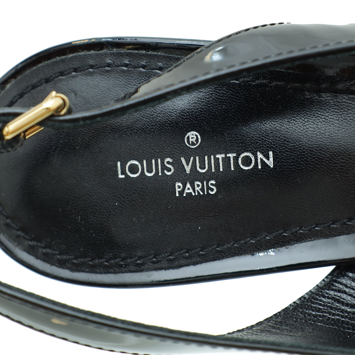 Louis Vuitton Black Vernis Insider Slingback Pump 37