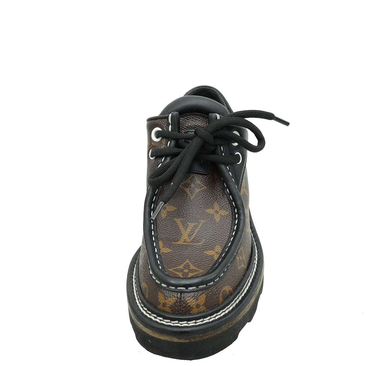 Louis Vuitton Monogram Black Beaubourg Platform Derby 37-Louis Vuitton-THE CLOSET