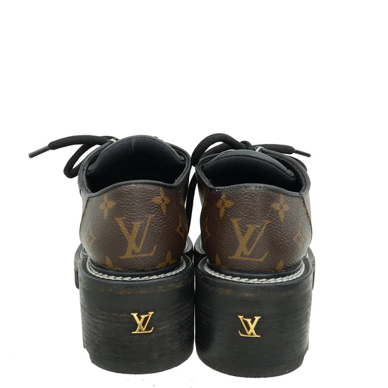 Louis Vuitton Monogram Black Beaubourg Platform Derby 37