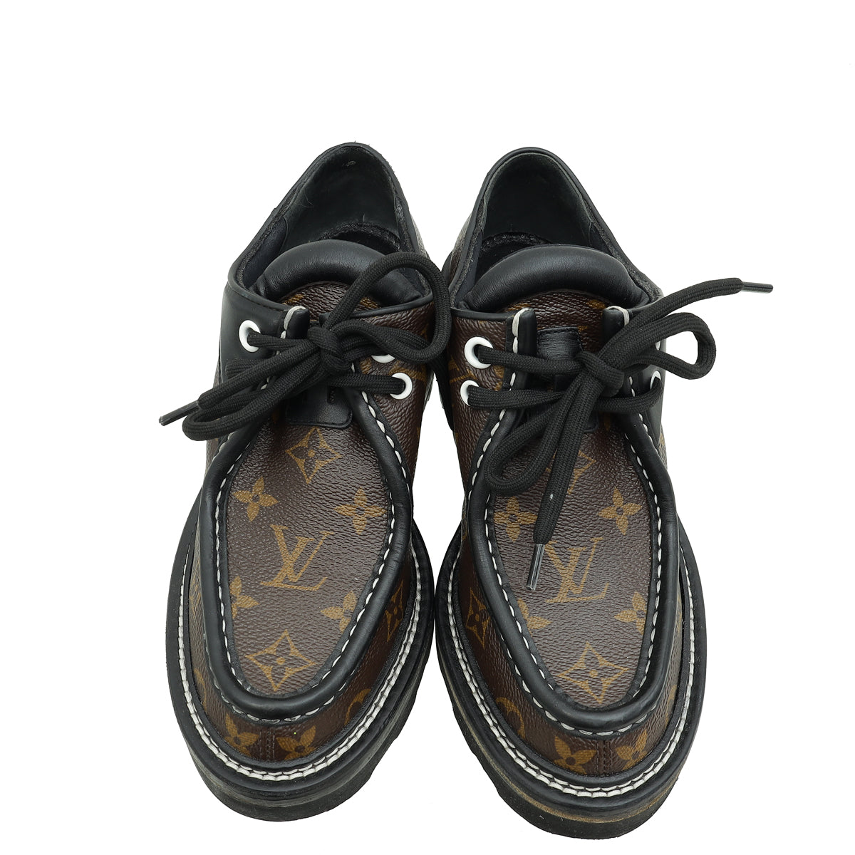 Louis Vuitton Monogram Black Beaubourg Platform Derby 37