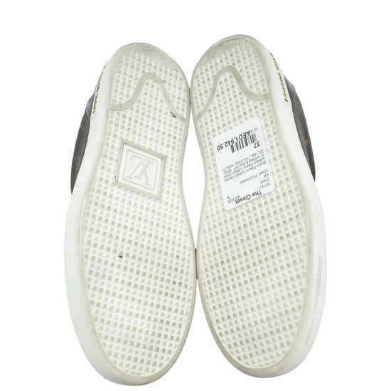 Load image into Gallery viewer, Louis Vuitton Bicolor Monogram Frontrow Sneakers 37
