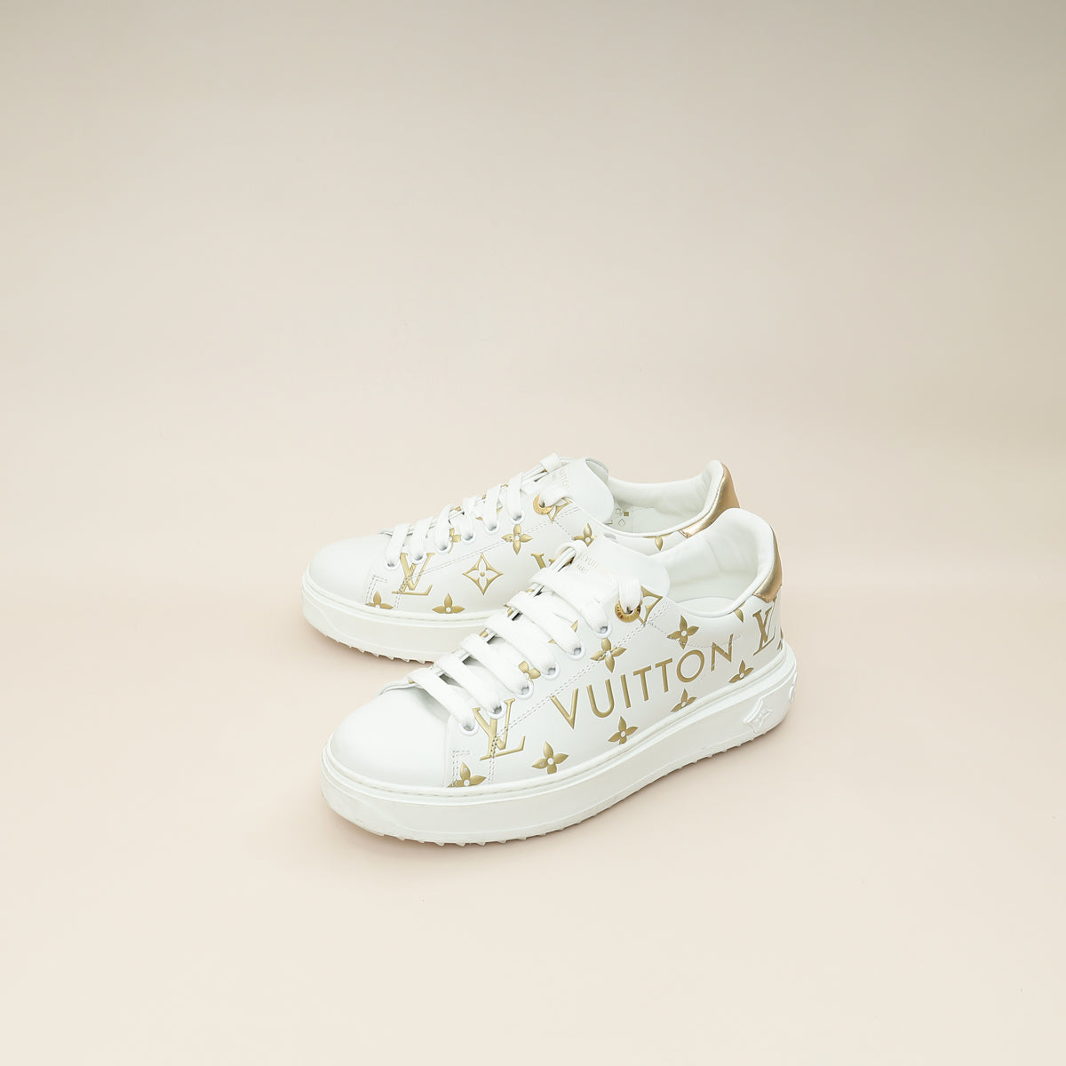 Louis Vuitton Bicolor Monogram Embossed Time Out Sneaker 37-Louis Vuitton-THE CLOSET