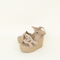 Louis Vuitton Beige Isola Wedge Espadrille Sandal 37
