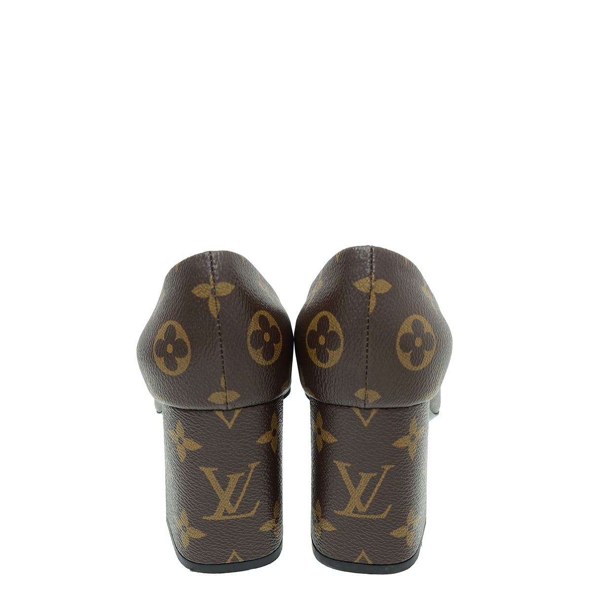 Louis Vuitton Monogram Madeleine Block Heel Pump 37 – THE CLOSET