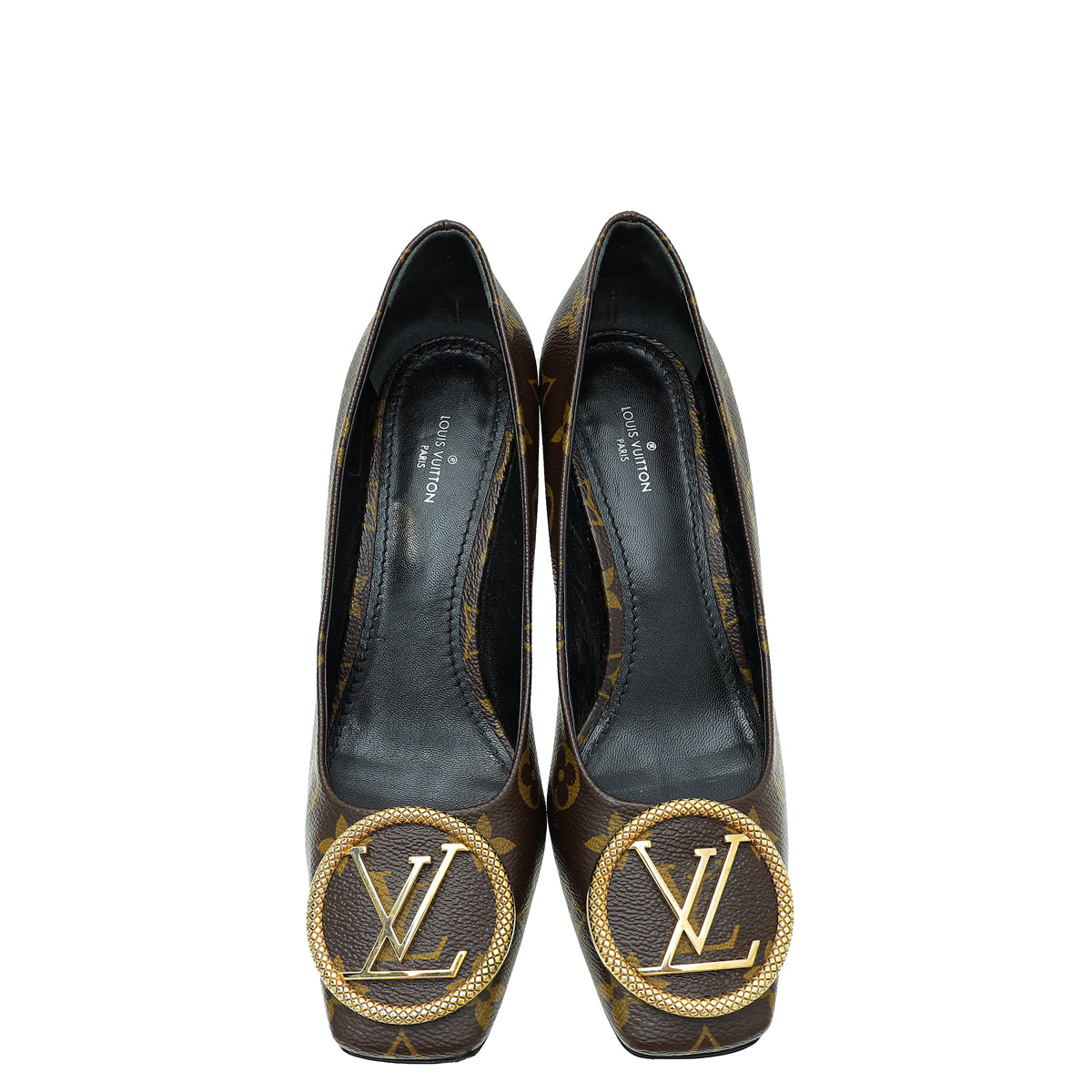 Louis Vuitton Monogram Madeleine Block Heel Pump 37 – THE CLOSET