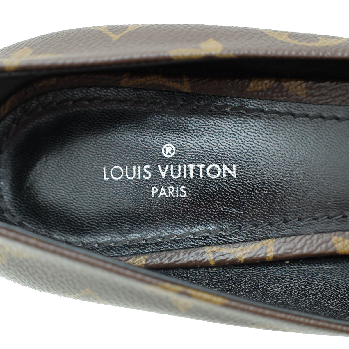 Louis Vuitton Monogram Madeleine Block Heel Pump 37 â THE CLOSET