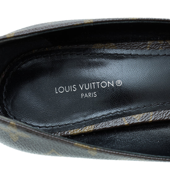 Louis Vuitton Brown Monogram Canvas Madeleine Logo Pumps Size 38.5