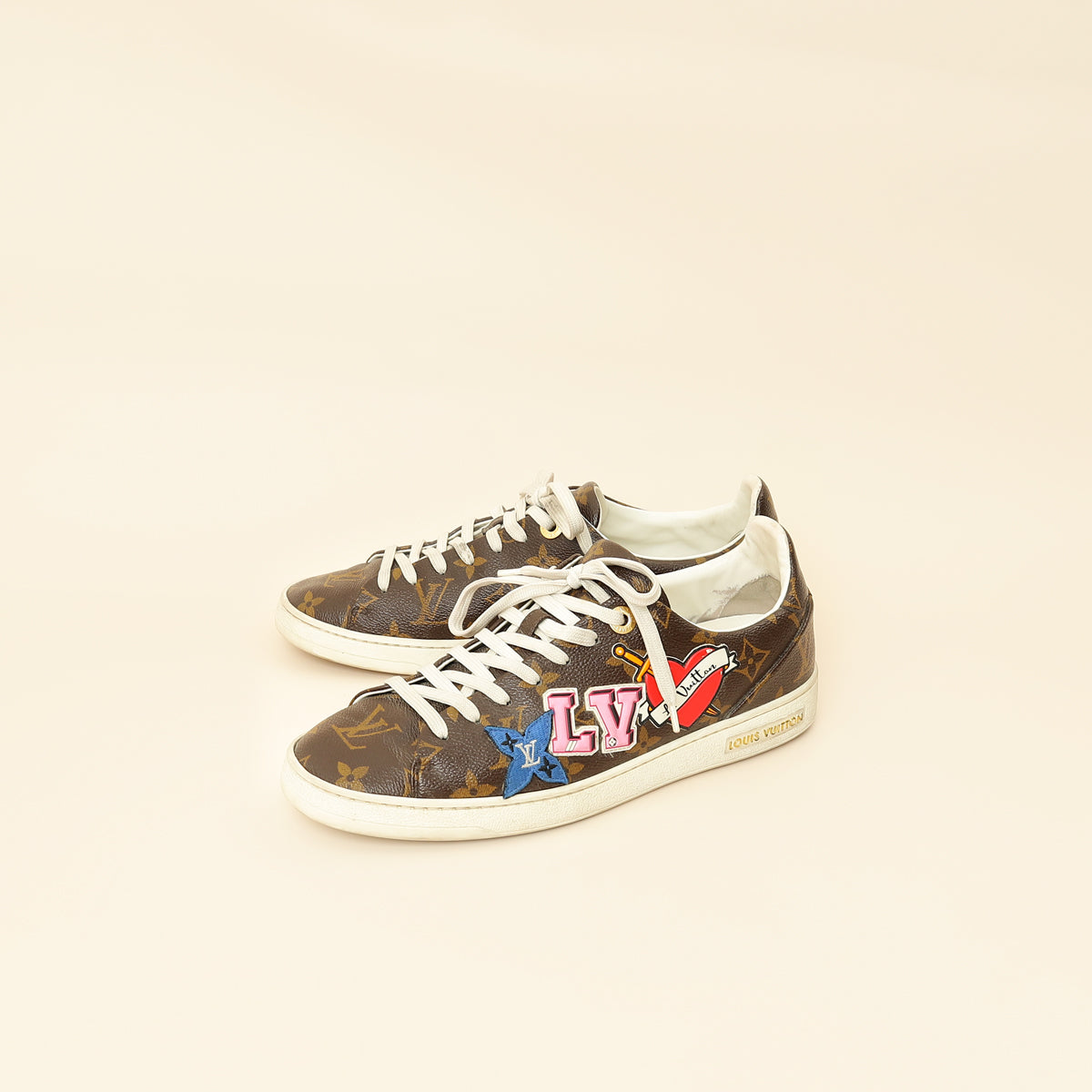 Louis Vuitton Brown Monogram Heart Sneakers 38.5-Louis Vuitton-THE CLOSET