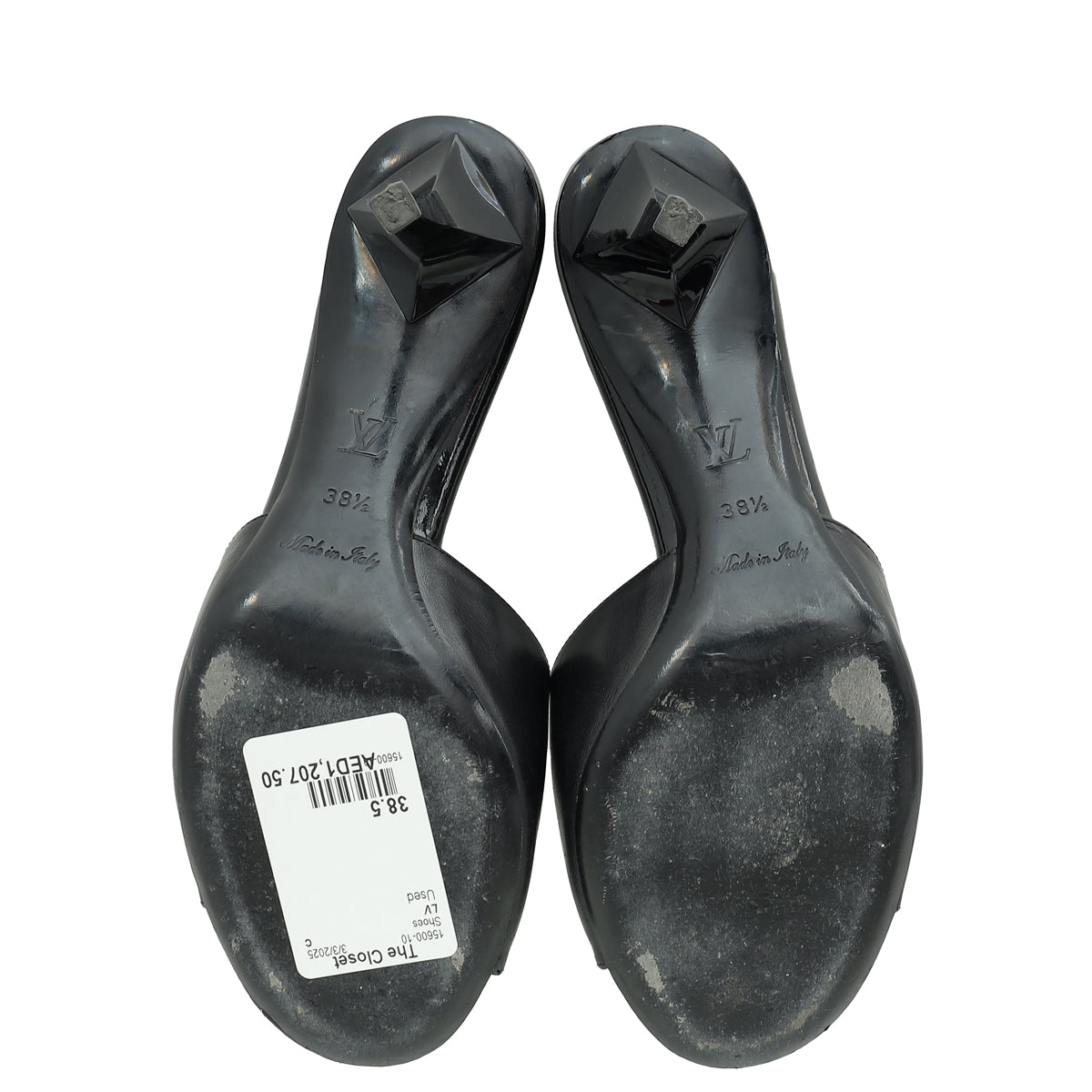 Louis Vuitton Black Studded Slide Sandals 38.5 – THE CLOSET