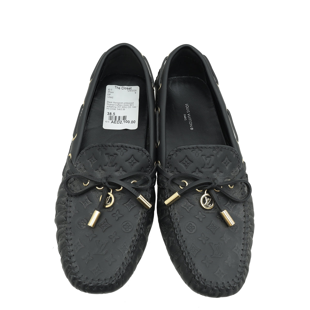 Louis Vuitton Black Gloria Flat Loafers 38.5