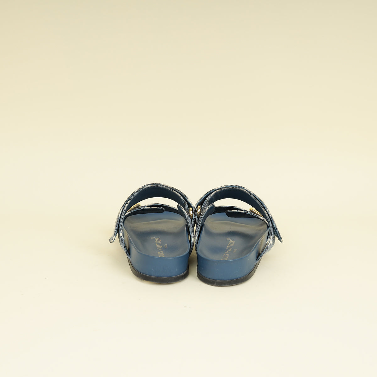 Louis Vuitton Blue Bom Dia Flat Comfort Mule 38.5