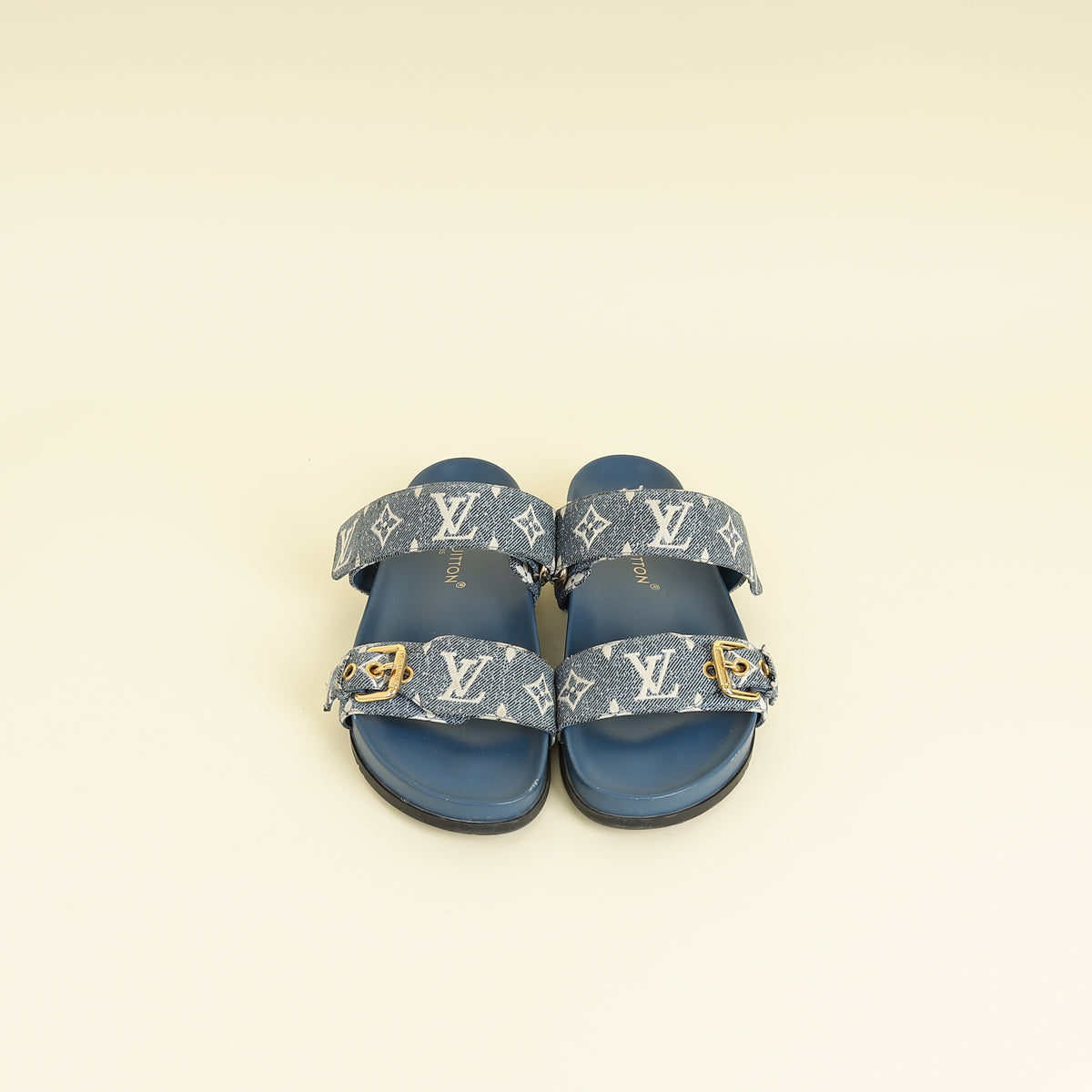 Louis Vuitton Blue Bom Dia Flat Comfort Mule 38.5