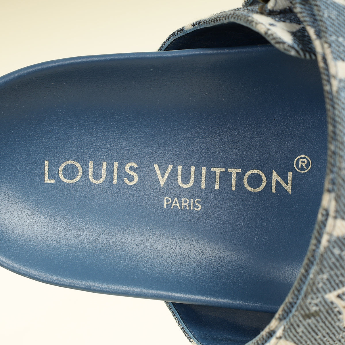 Louis Vuitton Blue Bom Dia Flat Comfort Mule 38.5