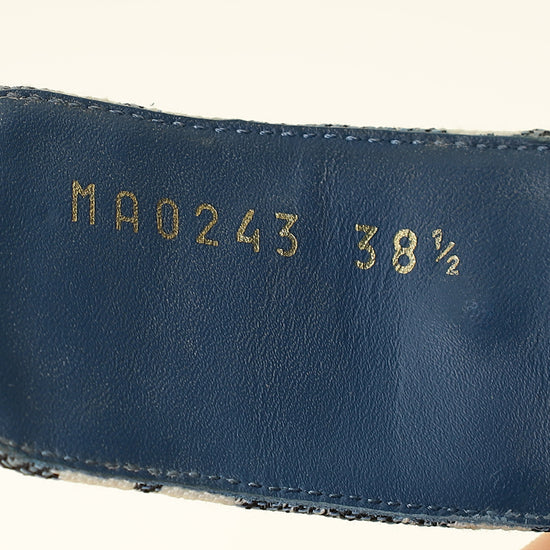 Louis Vuitton Blue Bom Dia Flat Comfort Mule 38.5