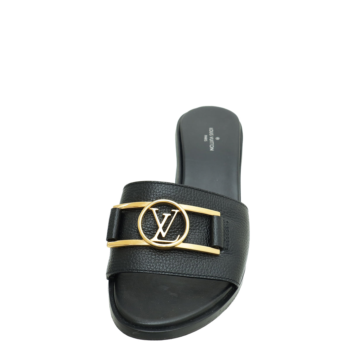 Louis Vuitton Black Lock It Mules 38-Louis Vuitton-THE CLOSET