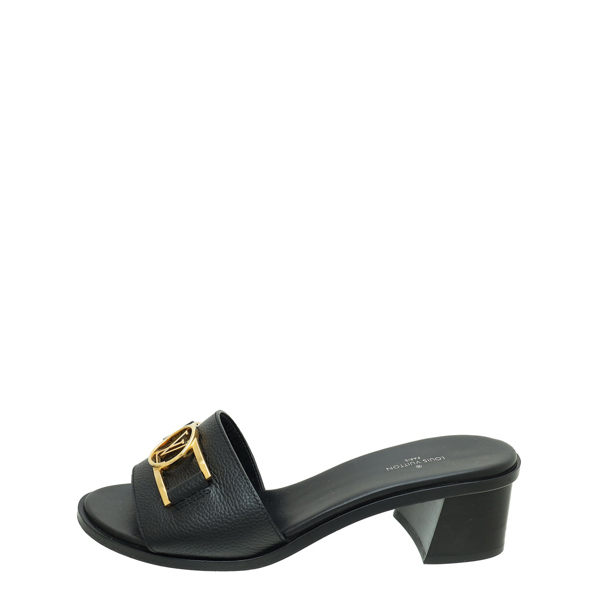 Louis Vuitton Black Lock It Mules 38