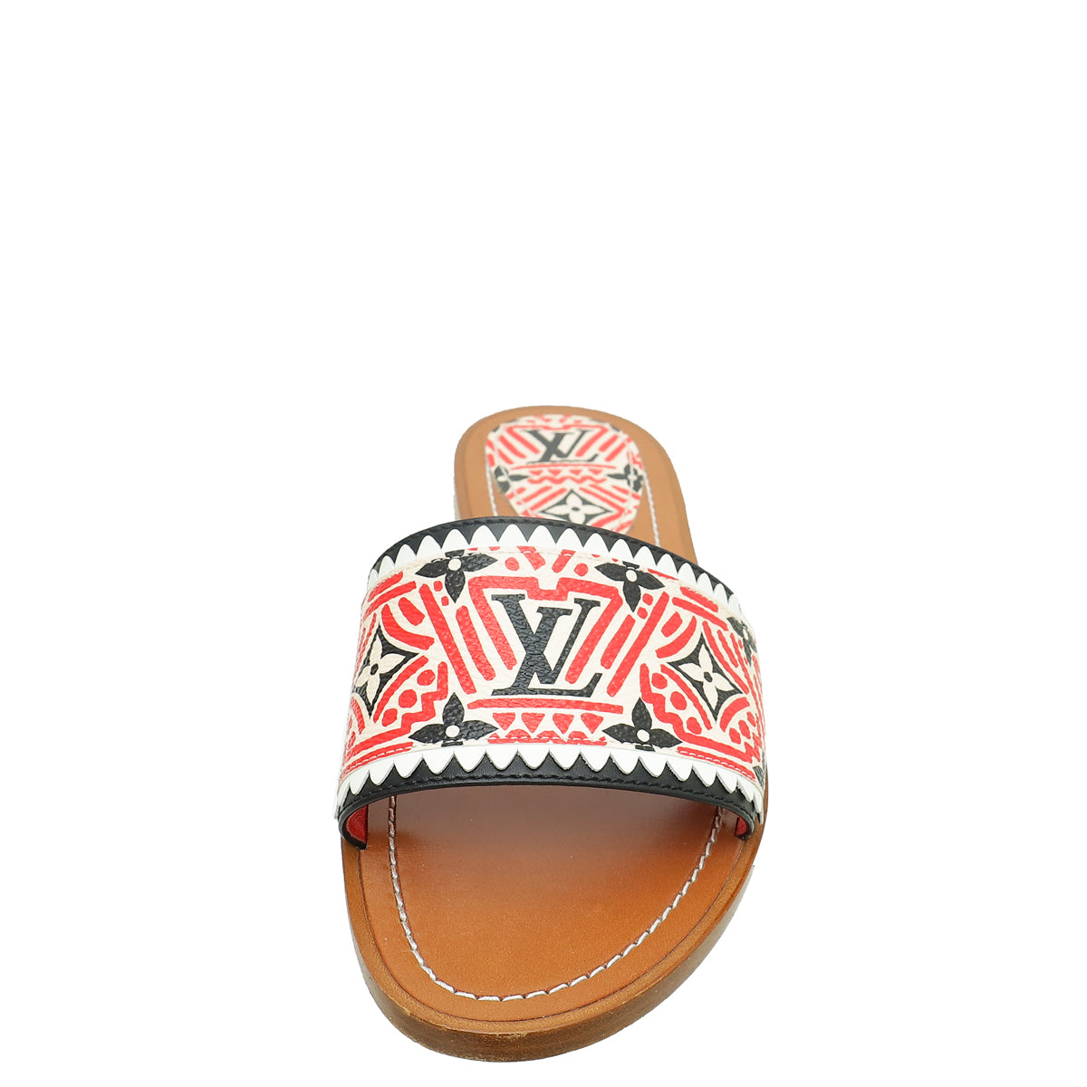 Louis Vuitton Multicolor/Tan Crafty Lock It Flat Mule 38-Louis Vuitton-THE CLOSET