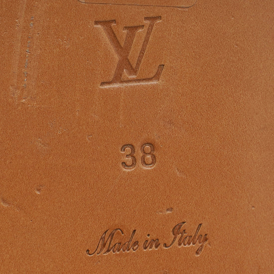 Louis Vuitton Multicolor/Tan Crafty Lock It Flat Mule 38