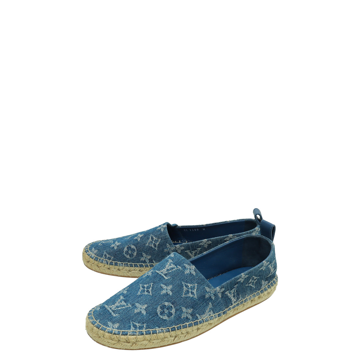Louis Vuitton Blue Monogram Denim Starboard Espadrille Flats 38-Louis Vuitton-THE CLOSET