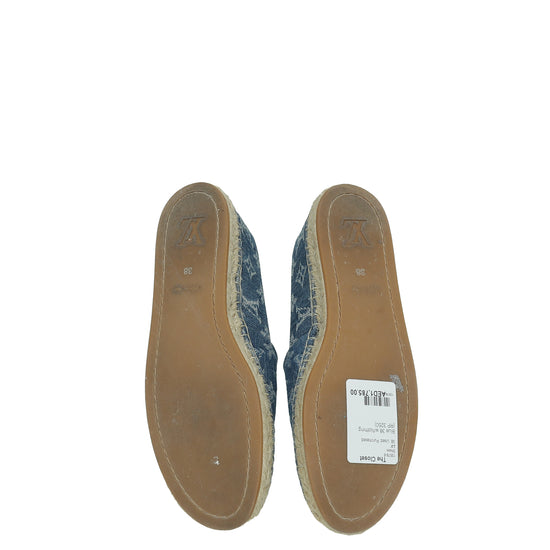 Louis Vuitton Blue Monogram Denim Starboard Espadrille Flats 38