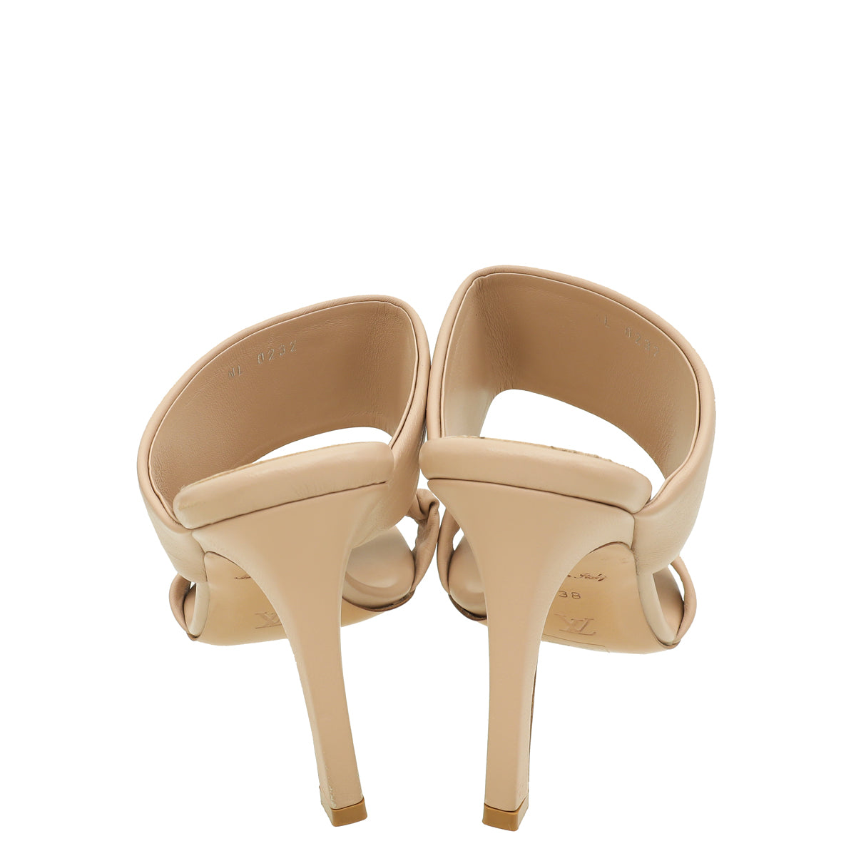 Louis Vuitton Beige Nude Drapy Heel Mules 38