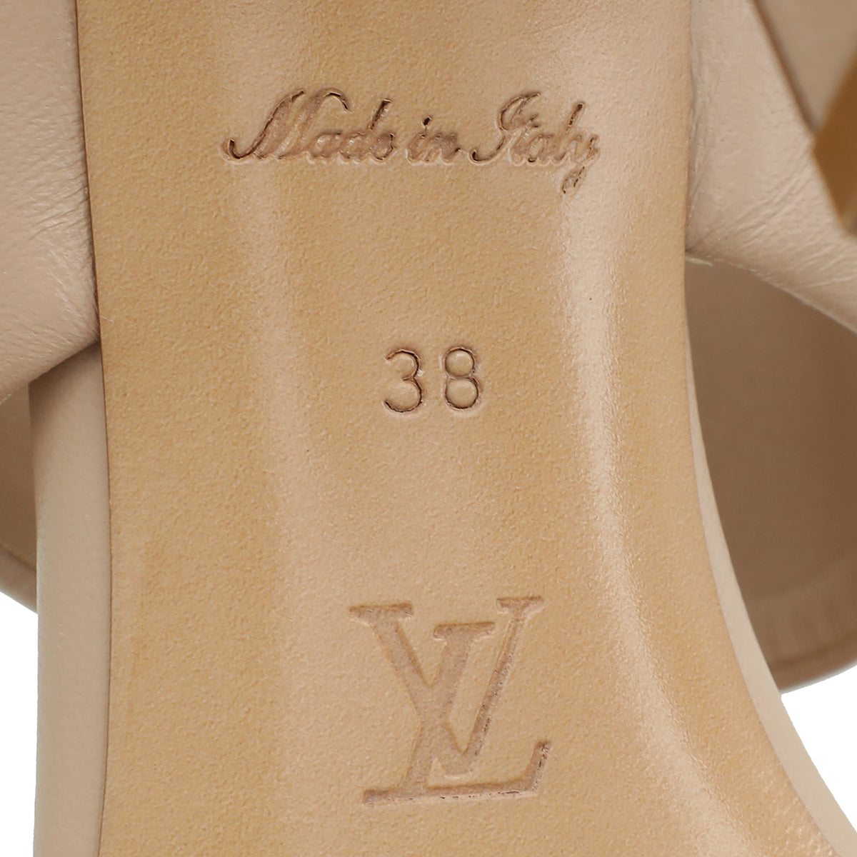 Louis Vuitton Beige Nude Drapy Heel Mules 38