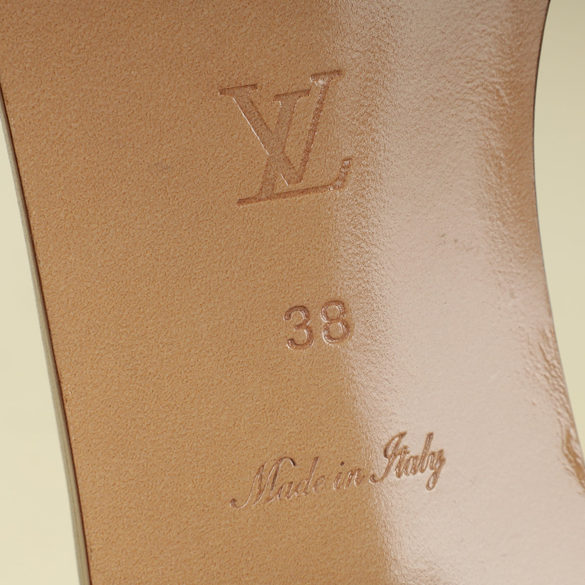 Louis Vuitton Metallic Beige Lock It Mule 38